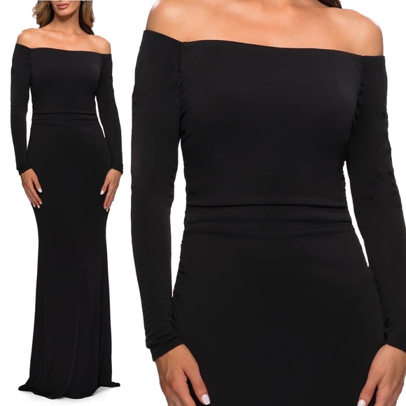 La Femme Dresses & Skirts - Gorgeous La Femme
Long Sleeve Off The Shoulder  Evening
Gown Dress size 18 or 6